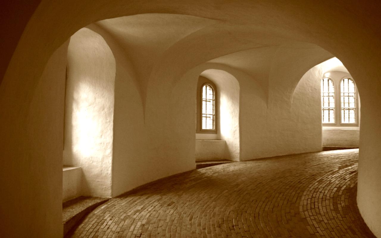 Inside the round tower