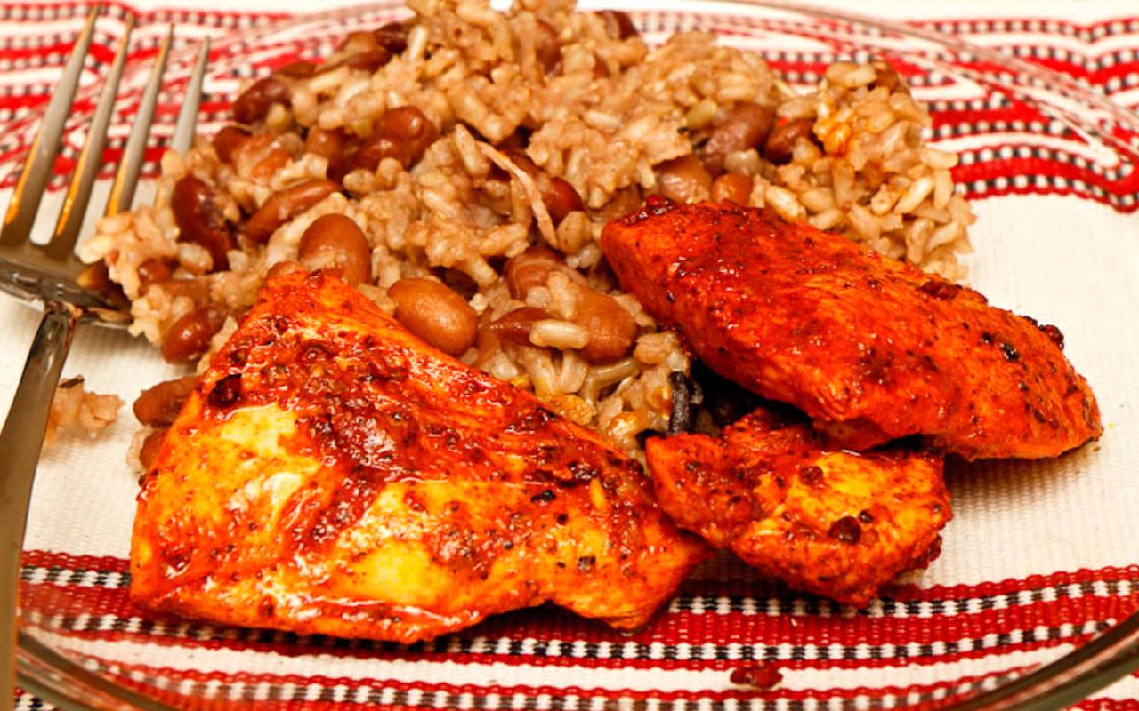 Belizean Food, rice and beans